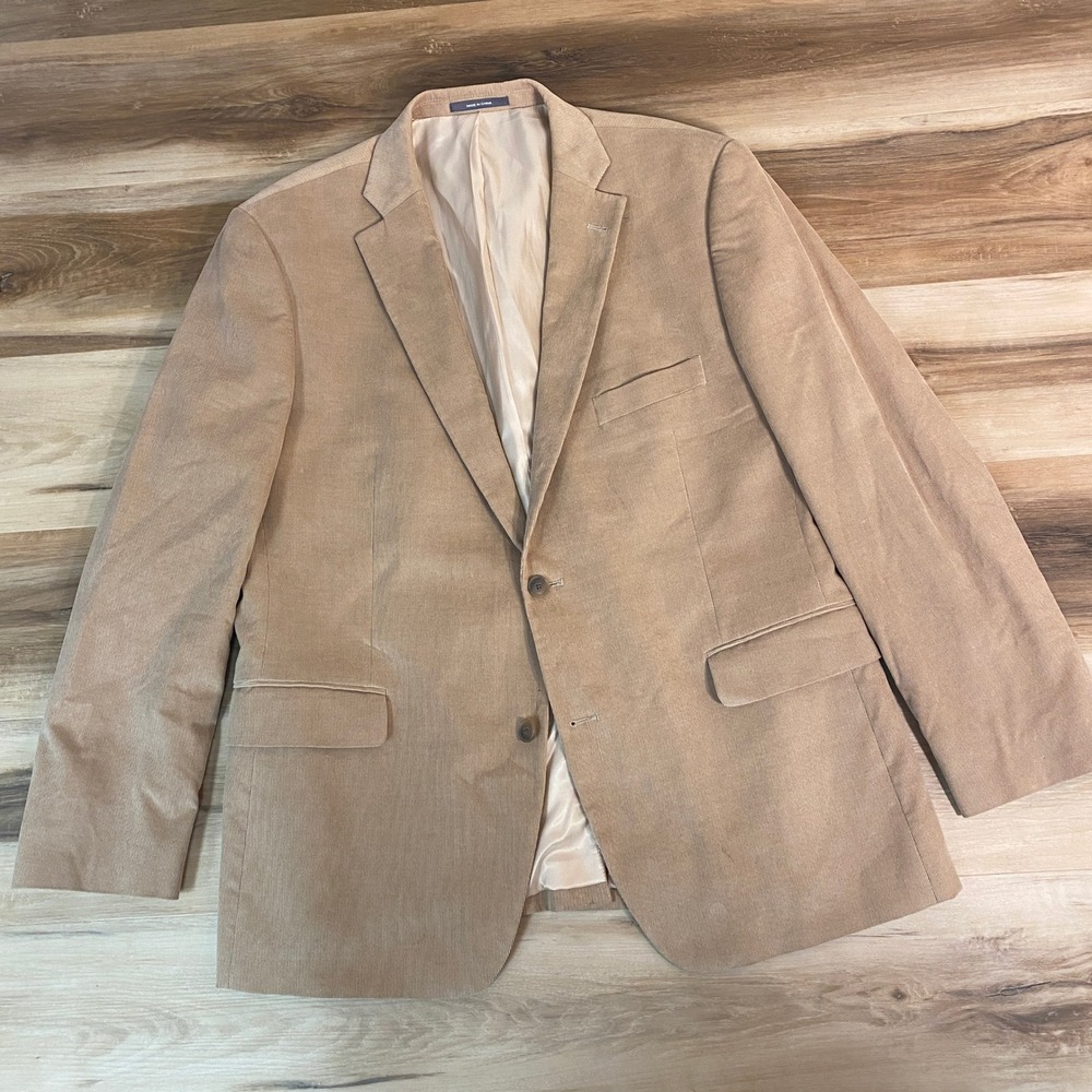 Calibrate Men's Tan Corduroy 2 Button Blazer Jacket 44R Cotton‎